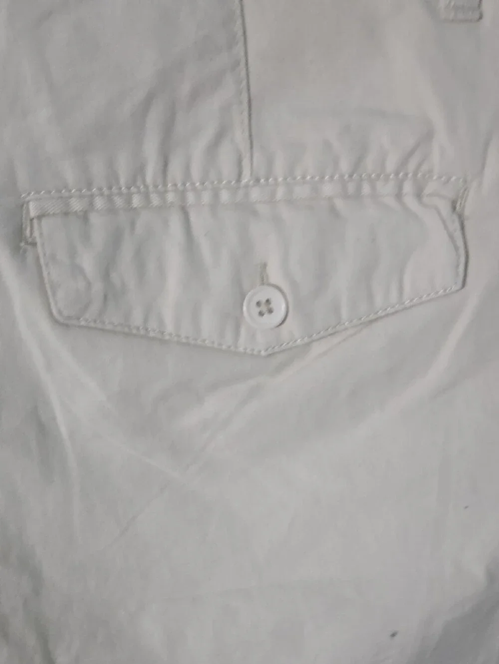 Men's Flat Front Cotton Shorts in Off-White